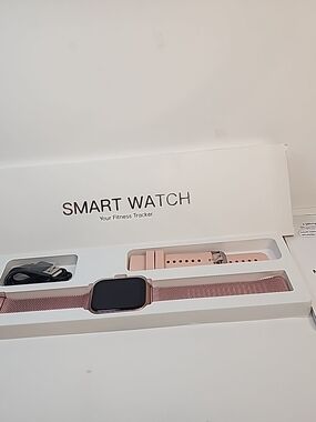 Rose Gold Smart Watch Fitness Tracker - Pink Bands